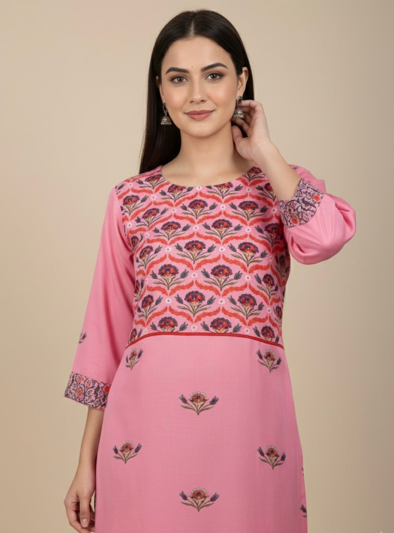 Pink Maurya Cotton Print Tunic