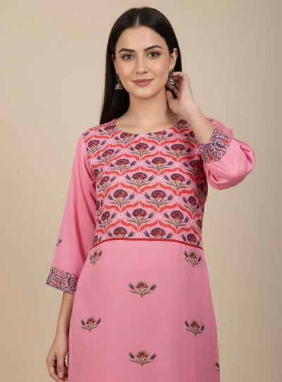 Pink Maurya Cotton Print Tunic