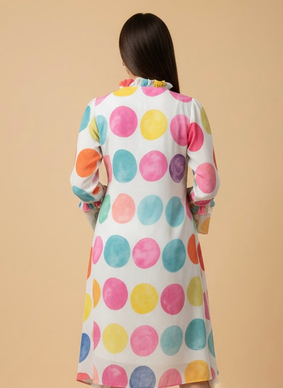 Dot Drama Georgette Print Dress