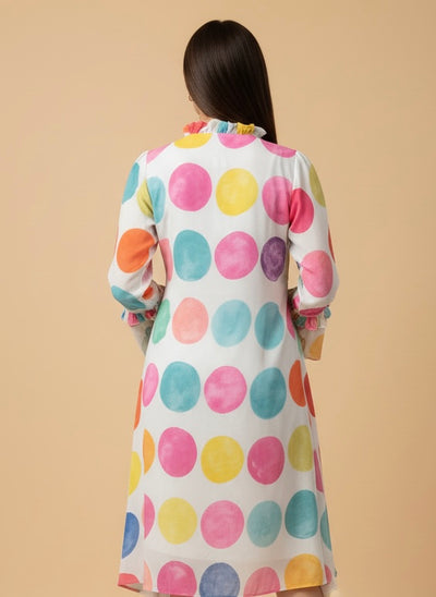 Dot Drama Georgette Print Dress