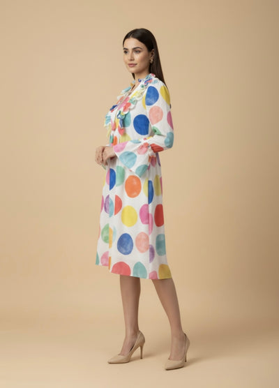 Dot Drama Georgette Print Dress