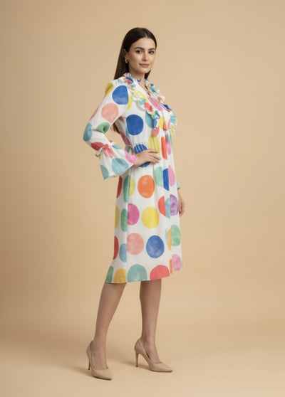Dot Drama Georgette Print Dress
