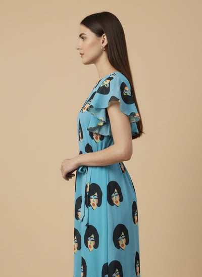 Blue Muse Georgette Print Dress