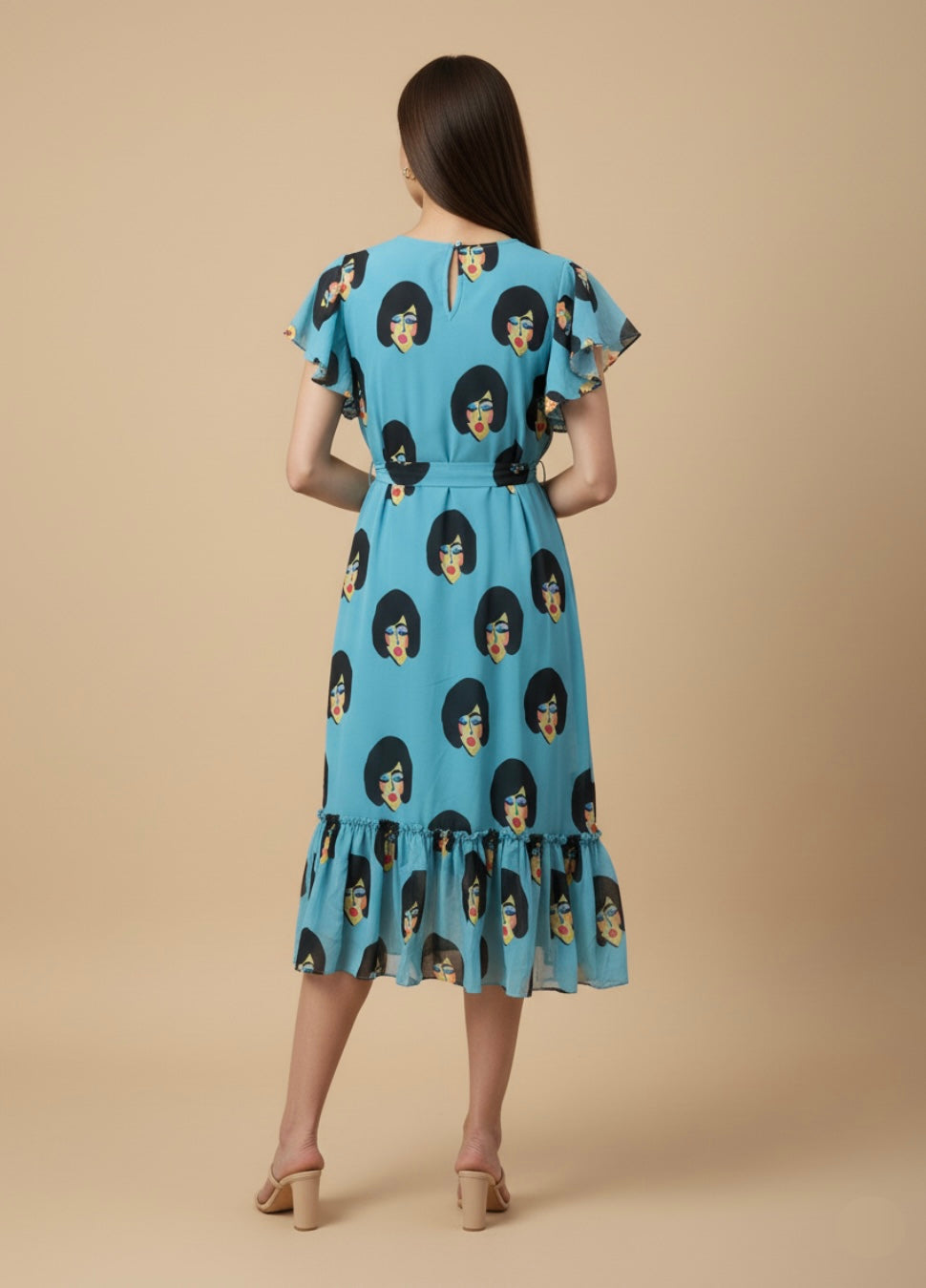 Blue Muse Georgette Print Dress