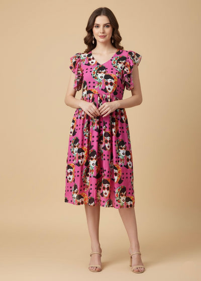 Face & Frill Georgette Print Dress