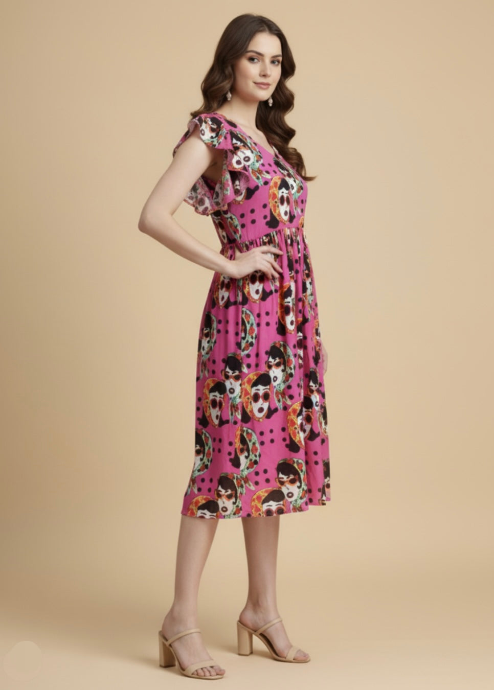 Face & Frill Georgette Print Dress