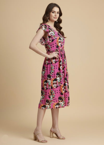 Face & Frill Georgette Print Dress