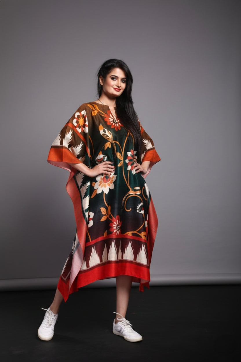 Hiral Satin Print Kaftan