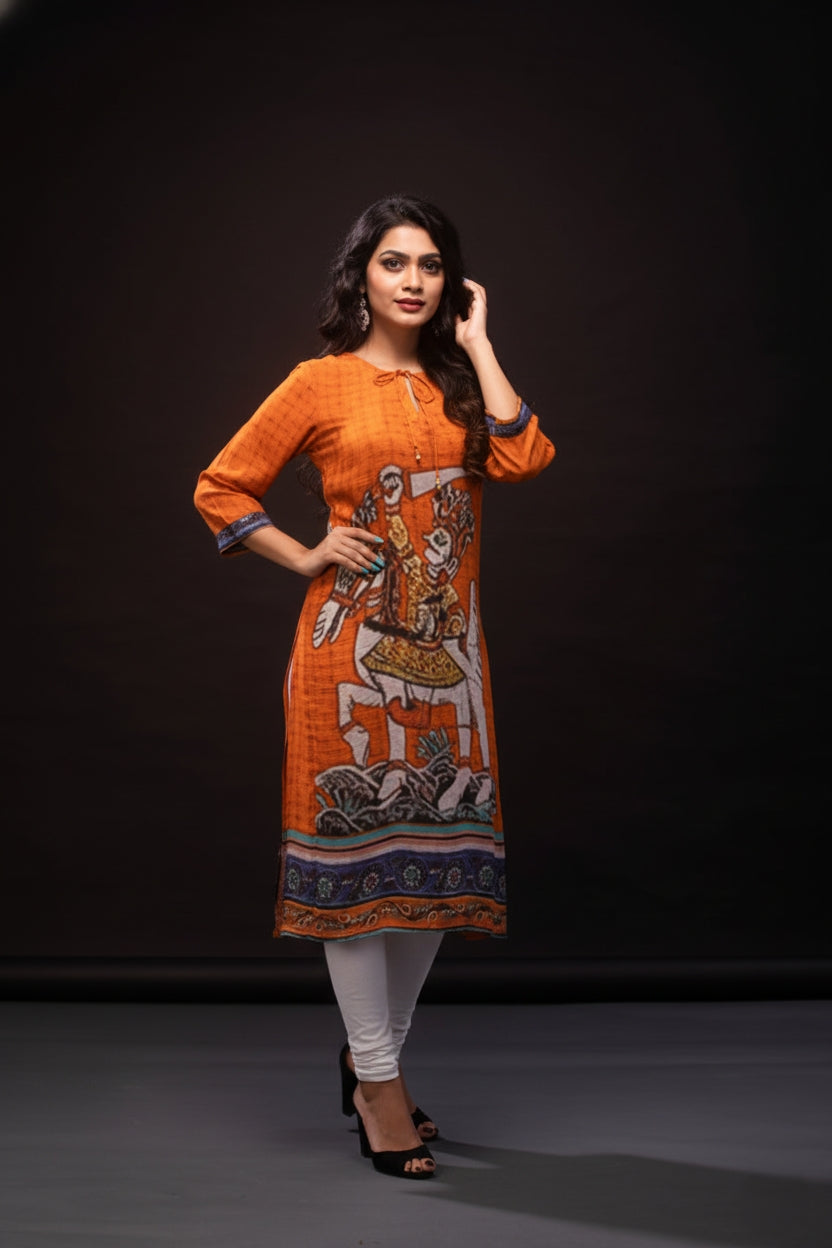 Lord Vishnu Dasavatara Spun Print Tunic