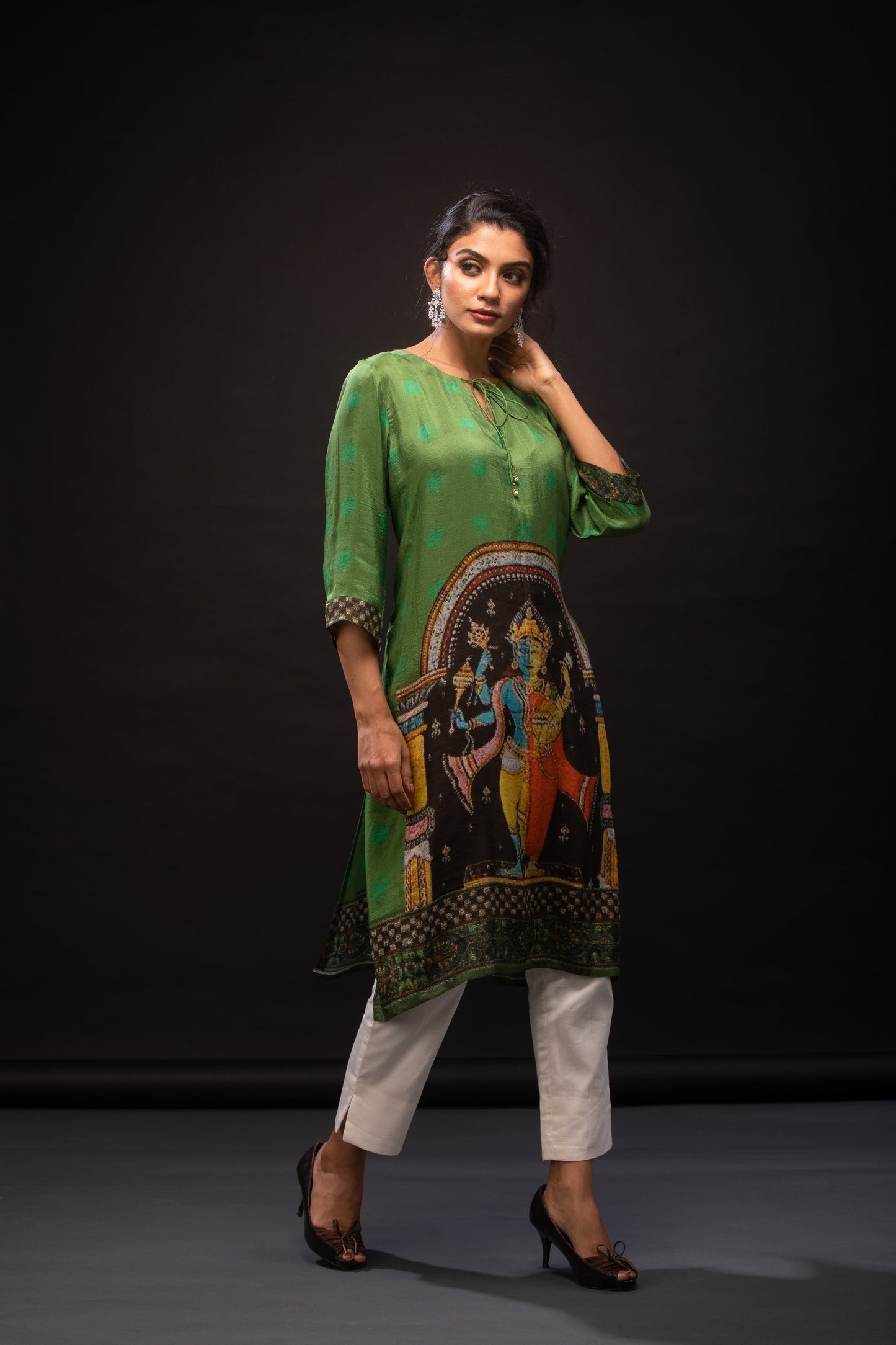Green & Black Ardhnareshwara