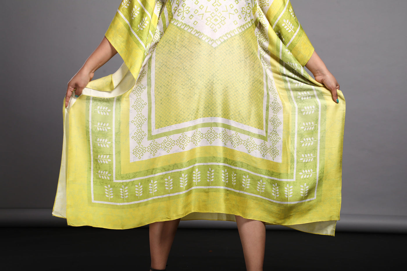Ishya Satin Print Kaftan