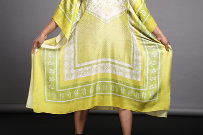 Ishya Satin Print Kaftan
