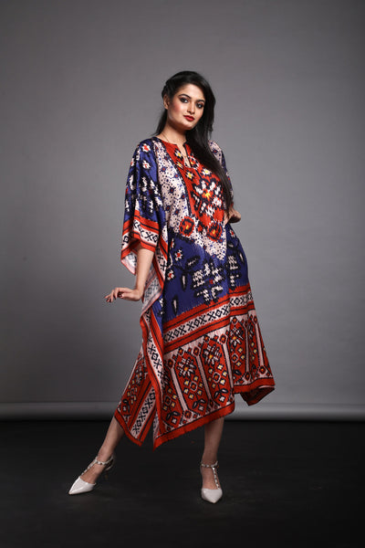 Keya Satin Print Kaftan