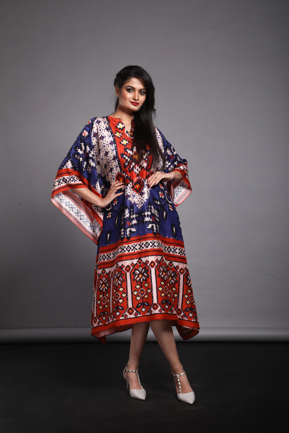 Keya Satin Print Kaftan