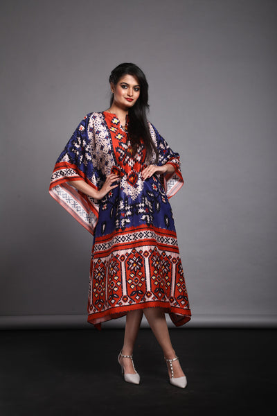 Keya Satin Print Kaftan