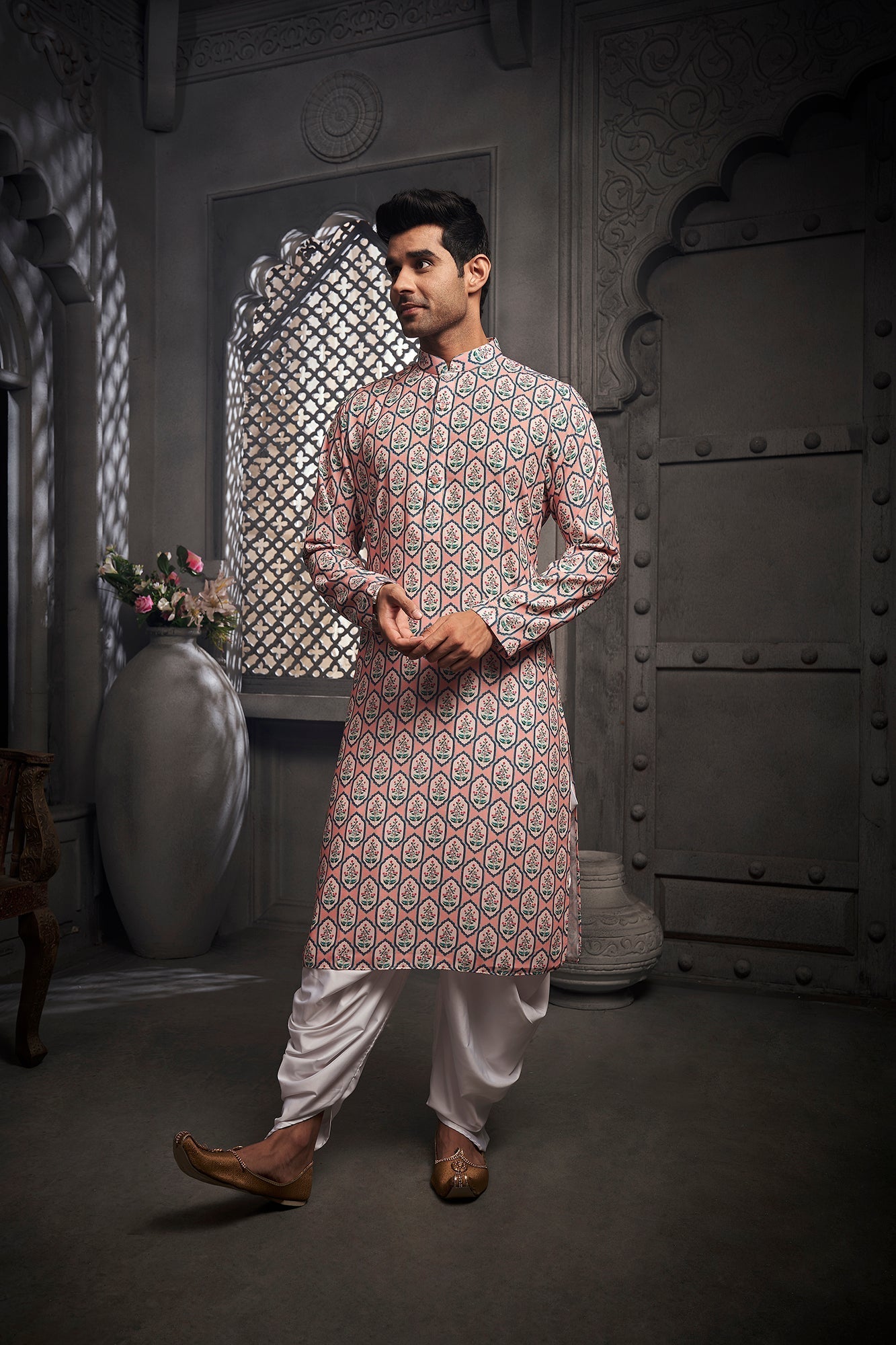 Lilac Nature Cotton Print Kurta