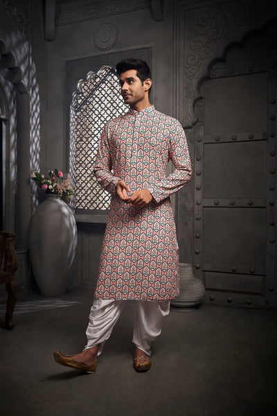 Lilac Nature Cotton Print Kurta
