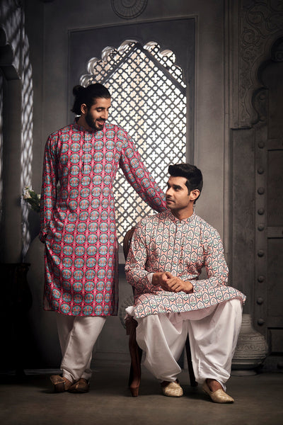 Lilac Nature Cotton Print Kurta