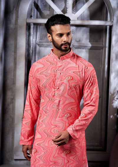 Abstract Wave Cotton Print Kurta