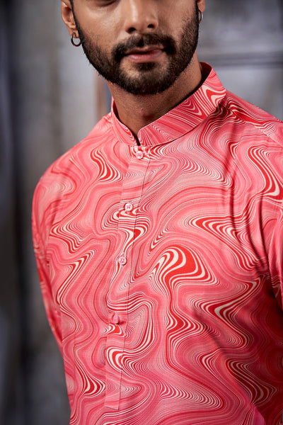 Abstract Wave Cotton Print Kurta