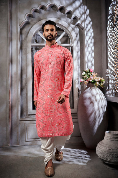 Abstract Wave Cotton Print Kurta