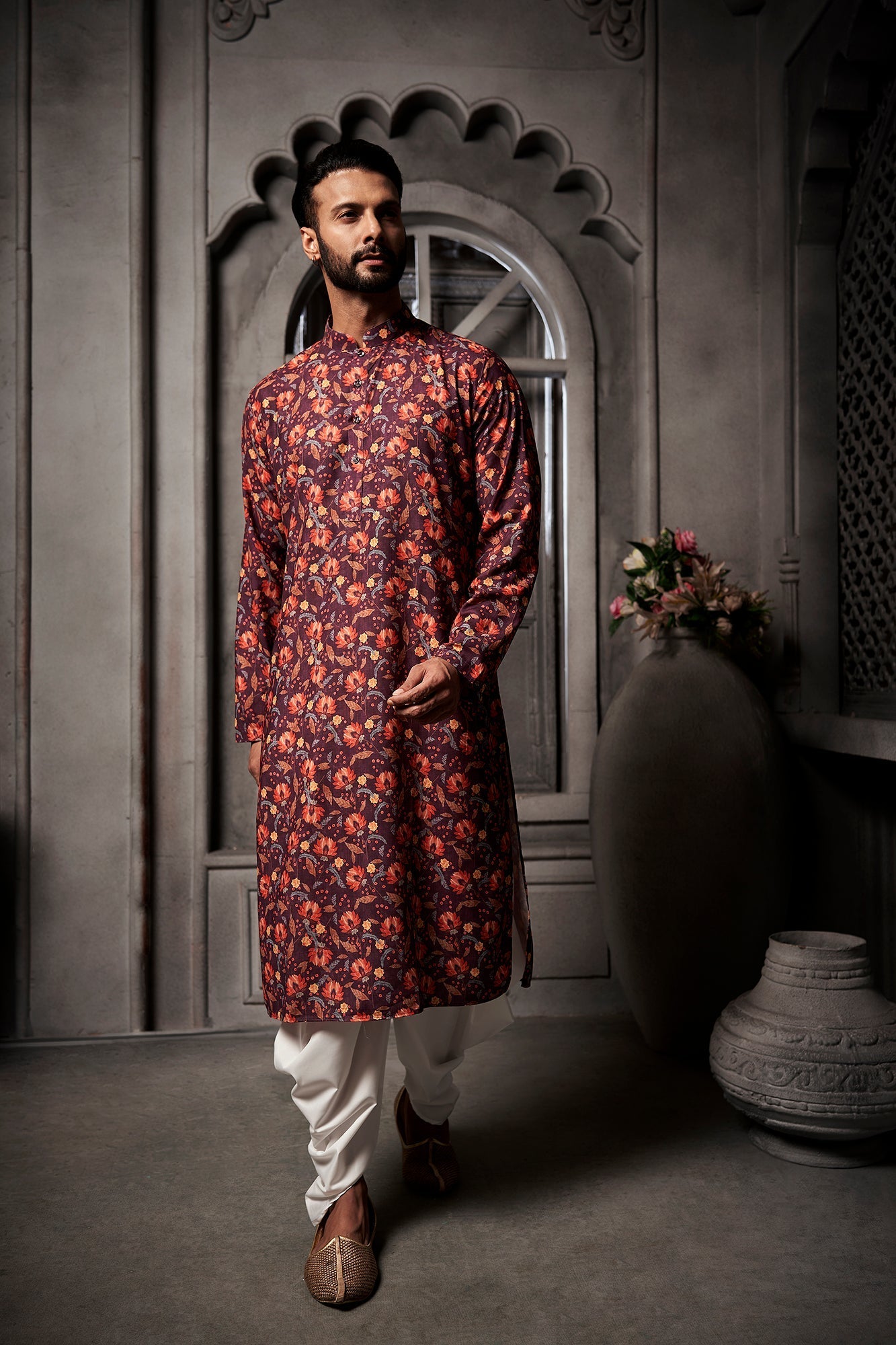Nature and Floral Cotton Print Kurta