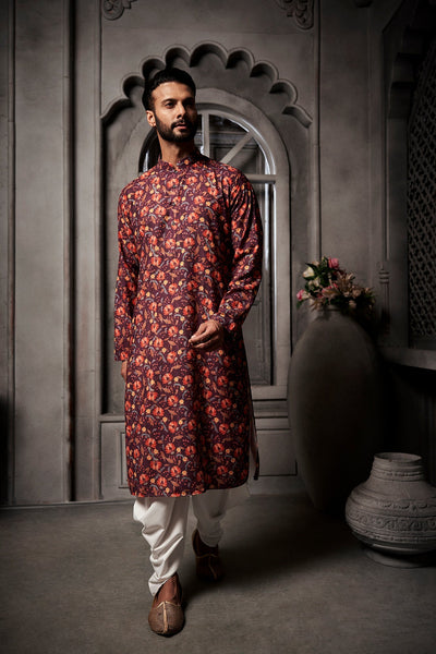 Nature and Floral Cotton Print Kurta