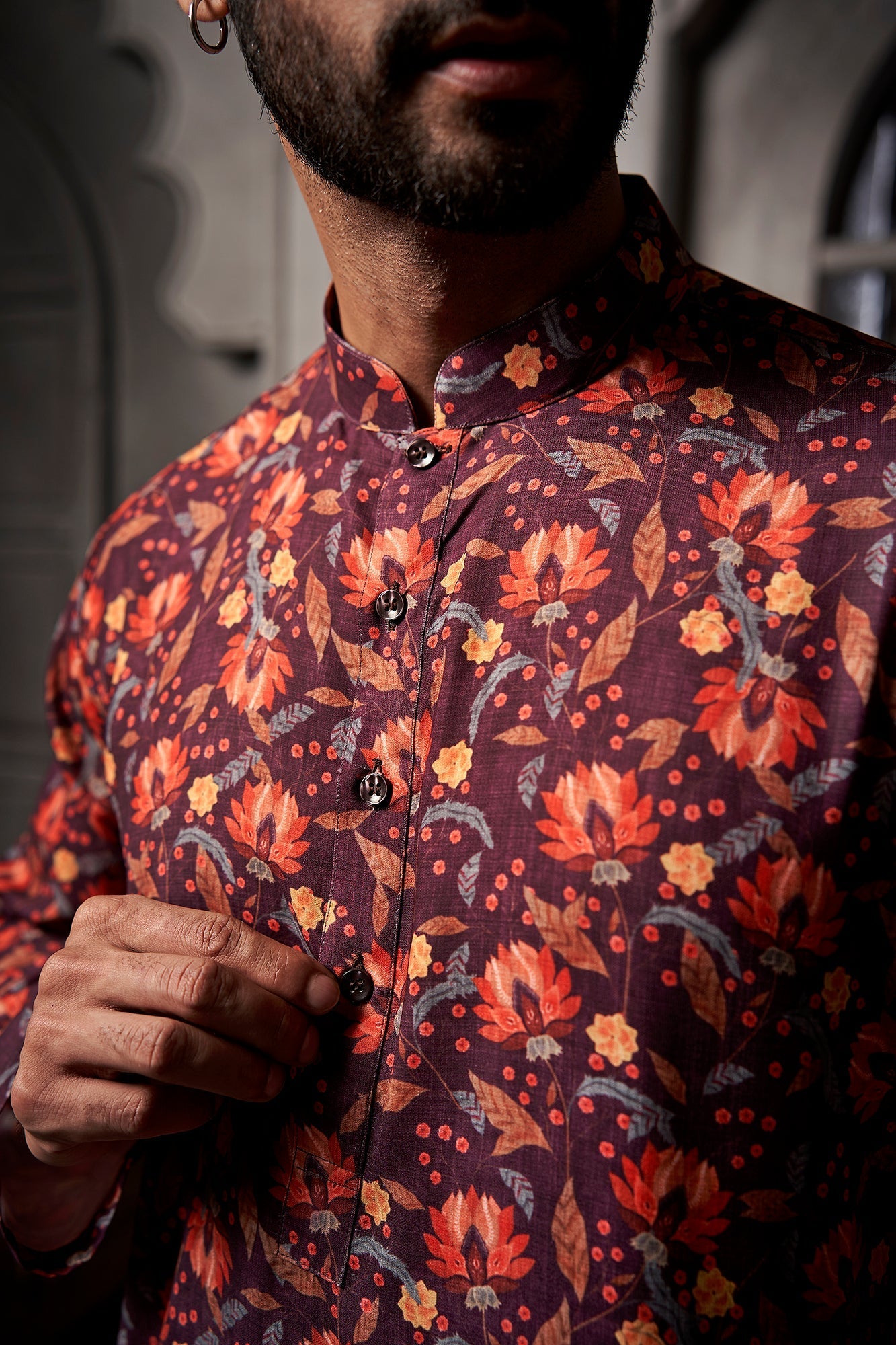 Nature and Floral Cotton Print Kurta
