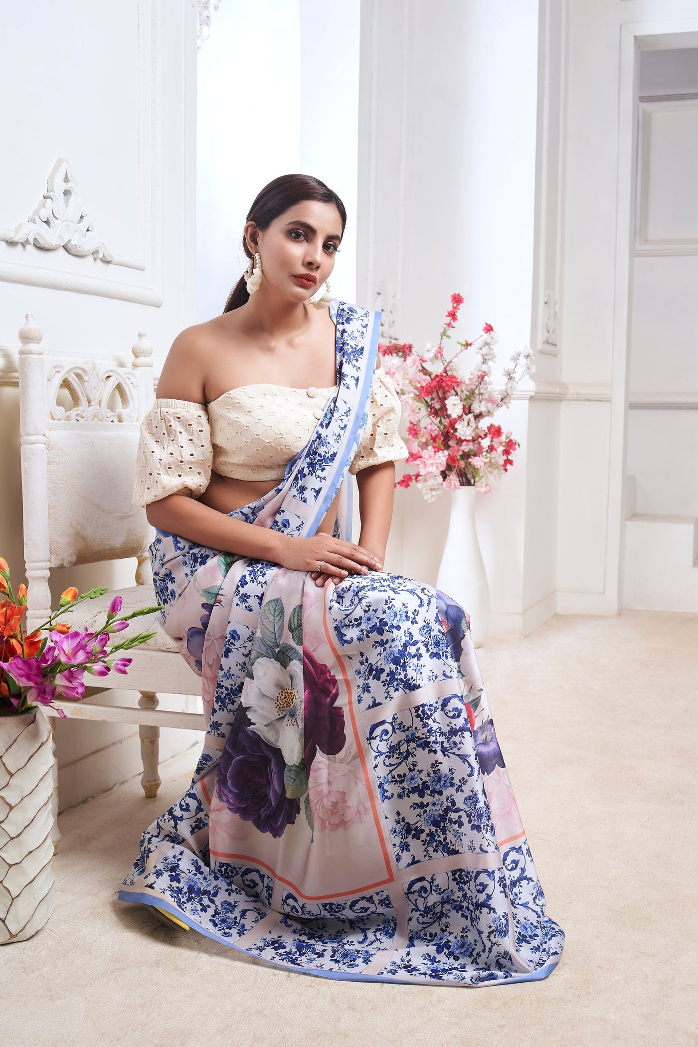 Flourishing Floral Georgette Print Saree