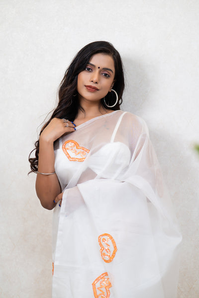 Tangerine Temptation Saree