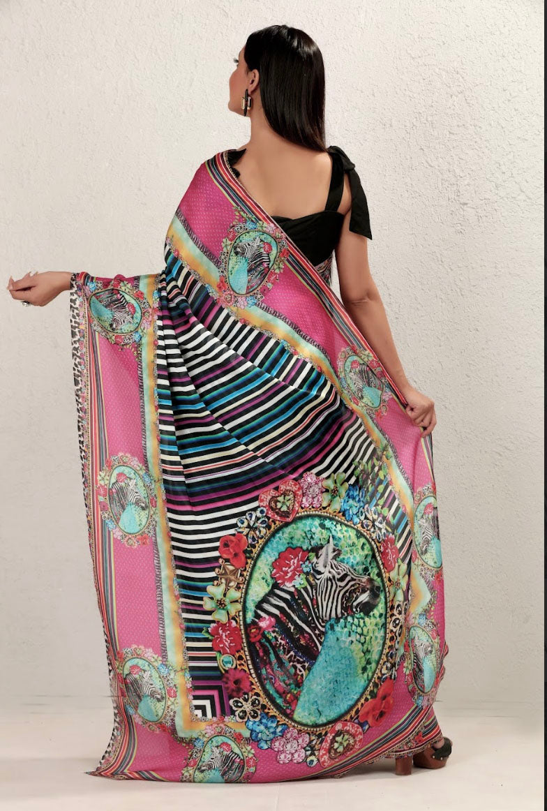 Captivating Zebra Saree
