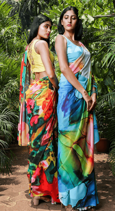 Flowy Florals Georgette Print Saree