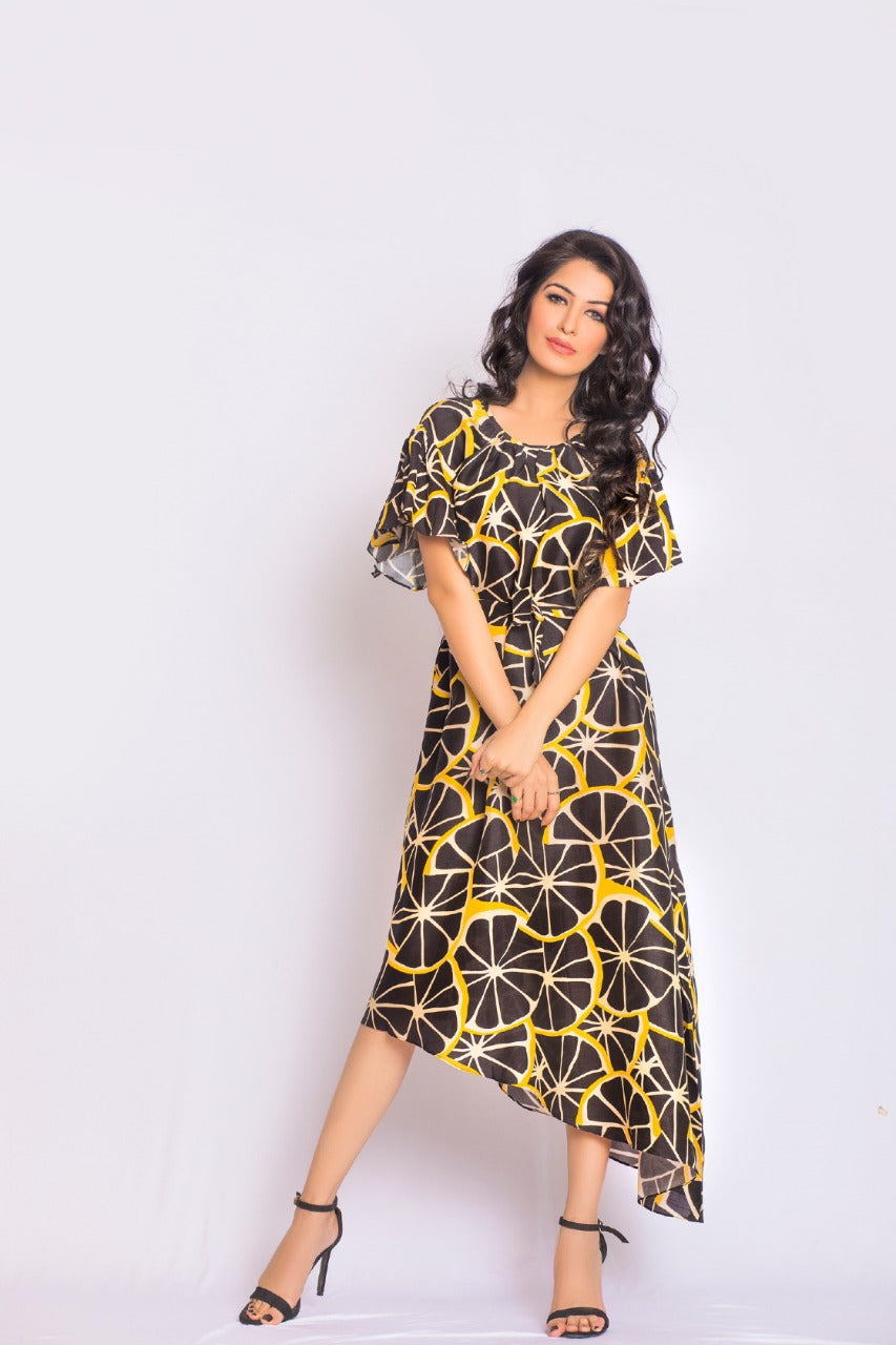Onset Silk Print Dress