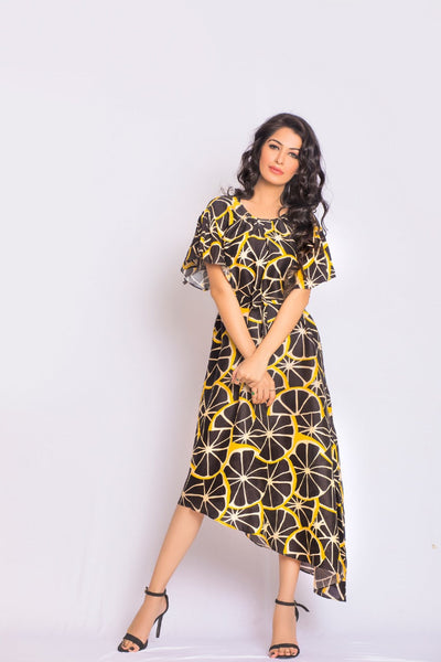 Onset Silk Print Dress