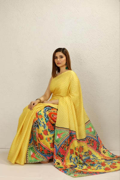 Appealing Floral Georgette Print Saree