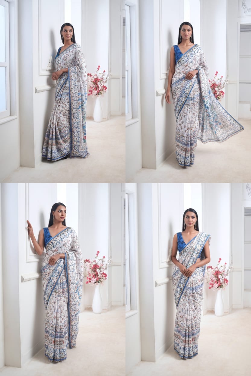 Flourishing Floral Georgette Print Saree