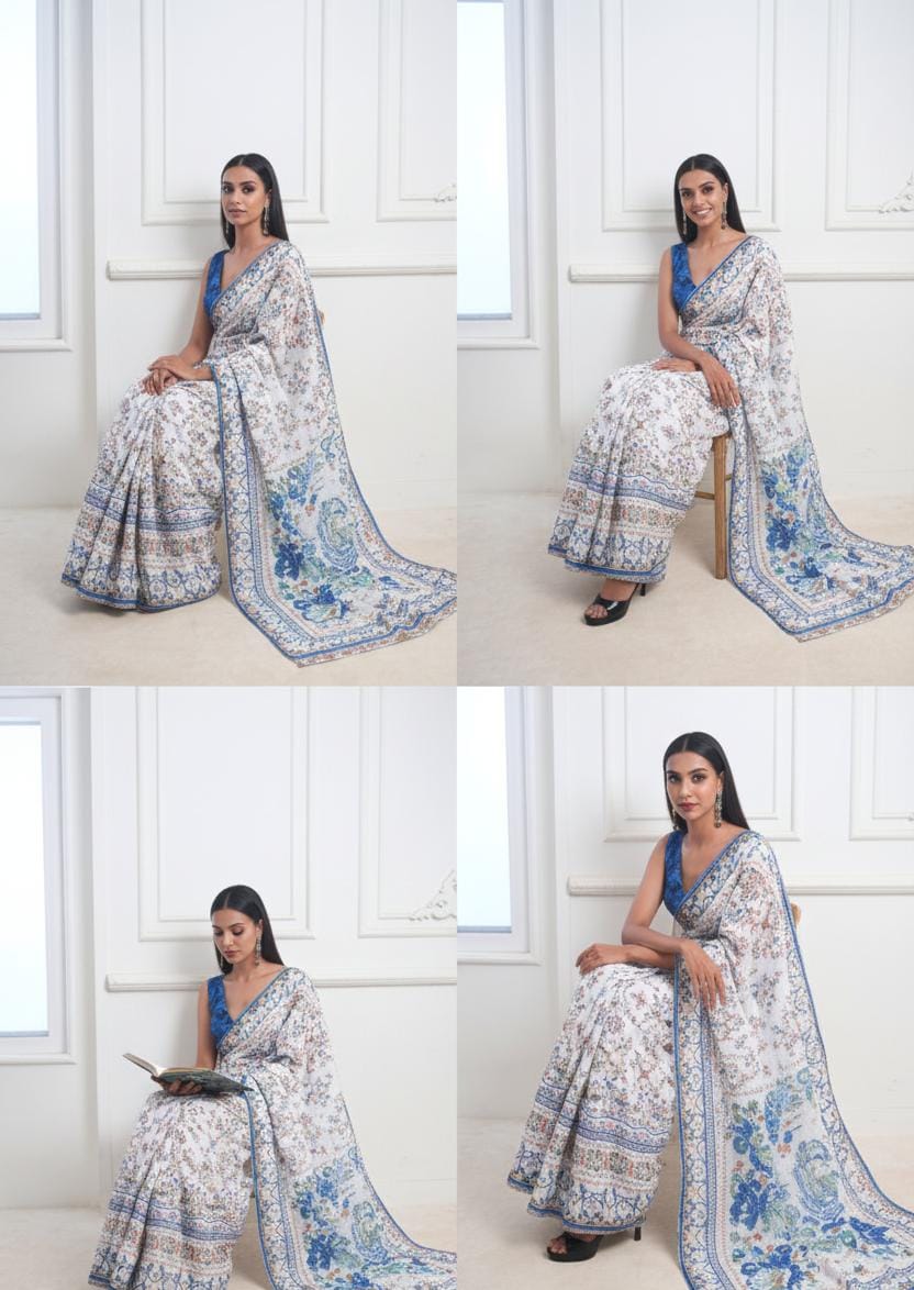 Flourishing Floral Georgette Print Saree