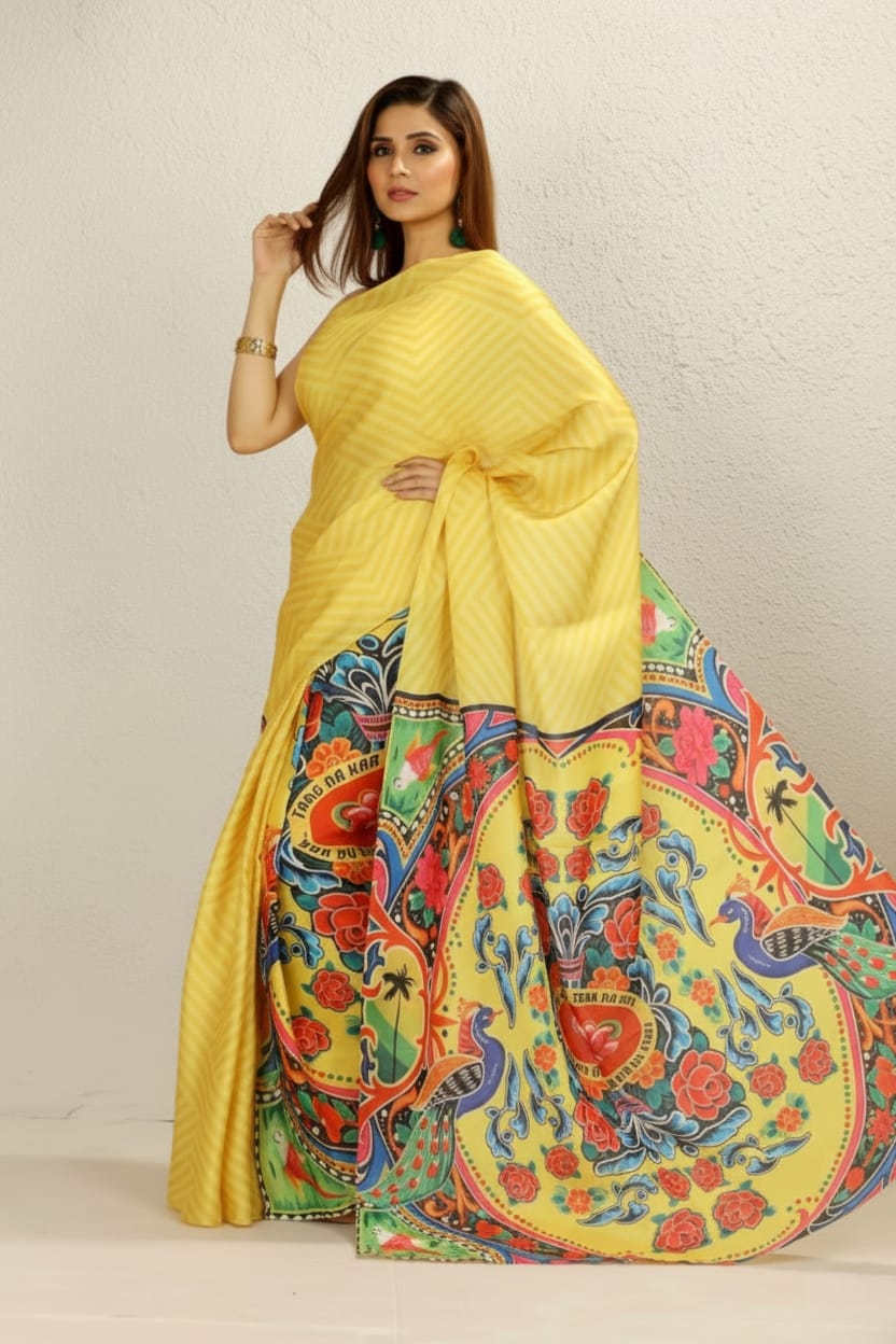 Appealing Floral Georgette Print Saree