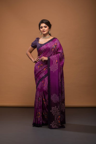 Graceful Goddess Satin Print Saree