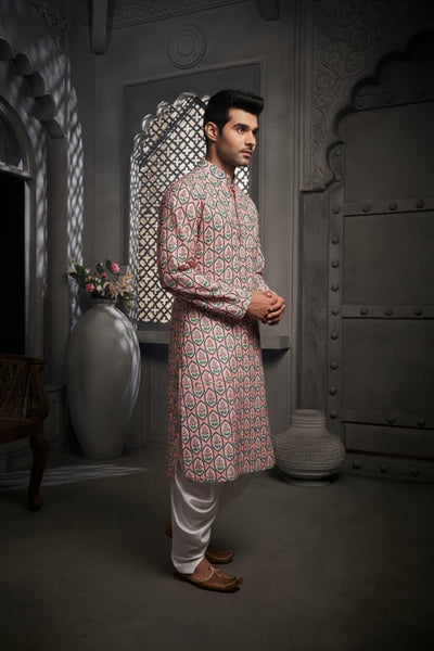Lilac Nature Cotton Print Kurta