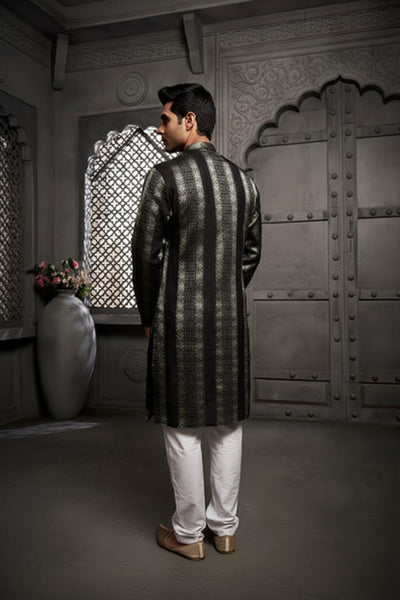 Classic Black Cotton Weave Kurta