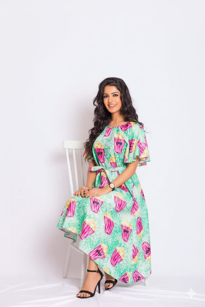 Lucid Silk Print Dress