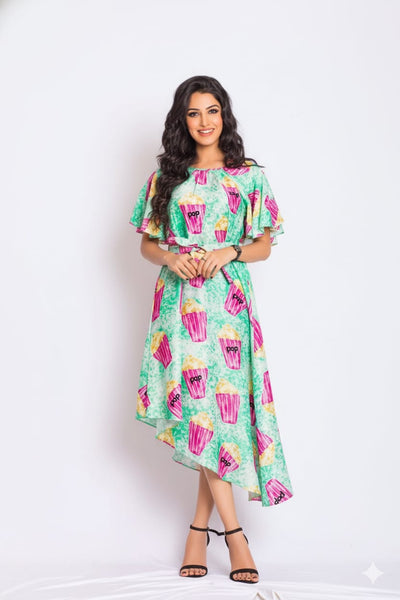 Lucid Silk Print Dress