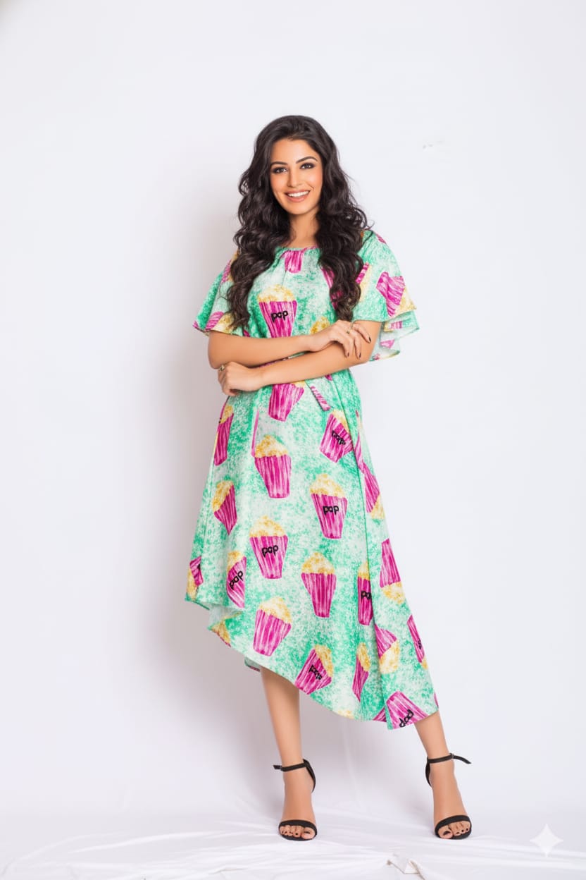 Lucid Silk Print Dress