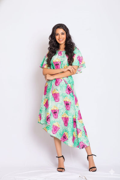 Lucid Silk Print Dress