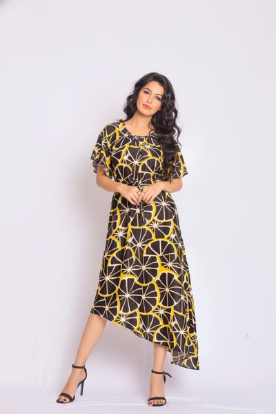 Onset Silk Print Dress