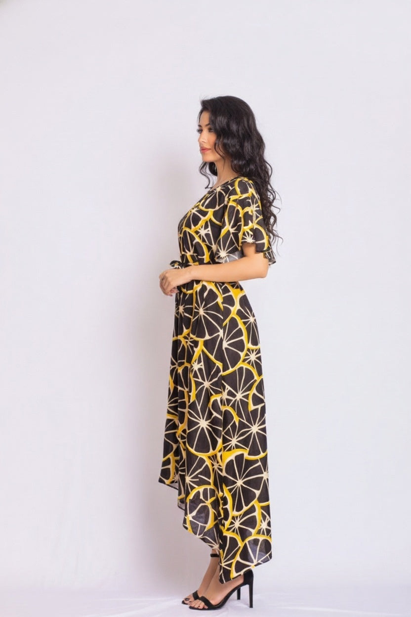 Onset Silk Print Dress