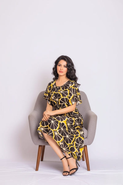 Onset Silk Print Dress