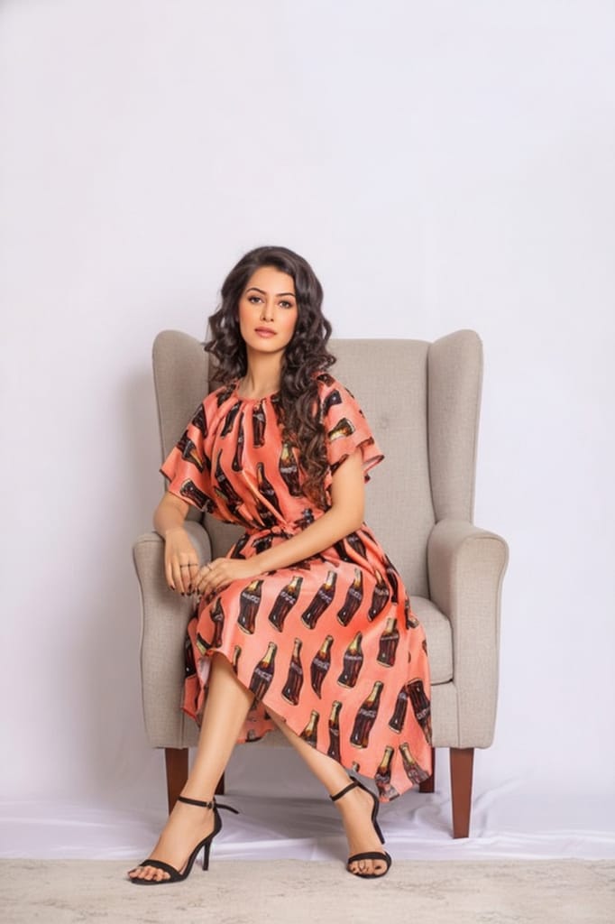 Misty Silk Print Dress