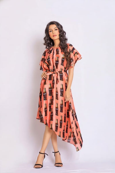 Misty Silk Print Dress